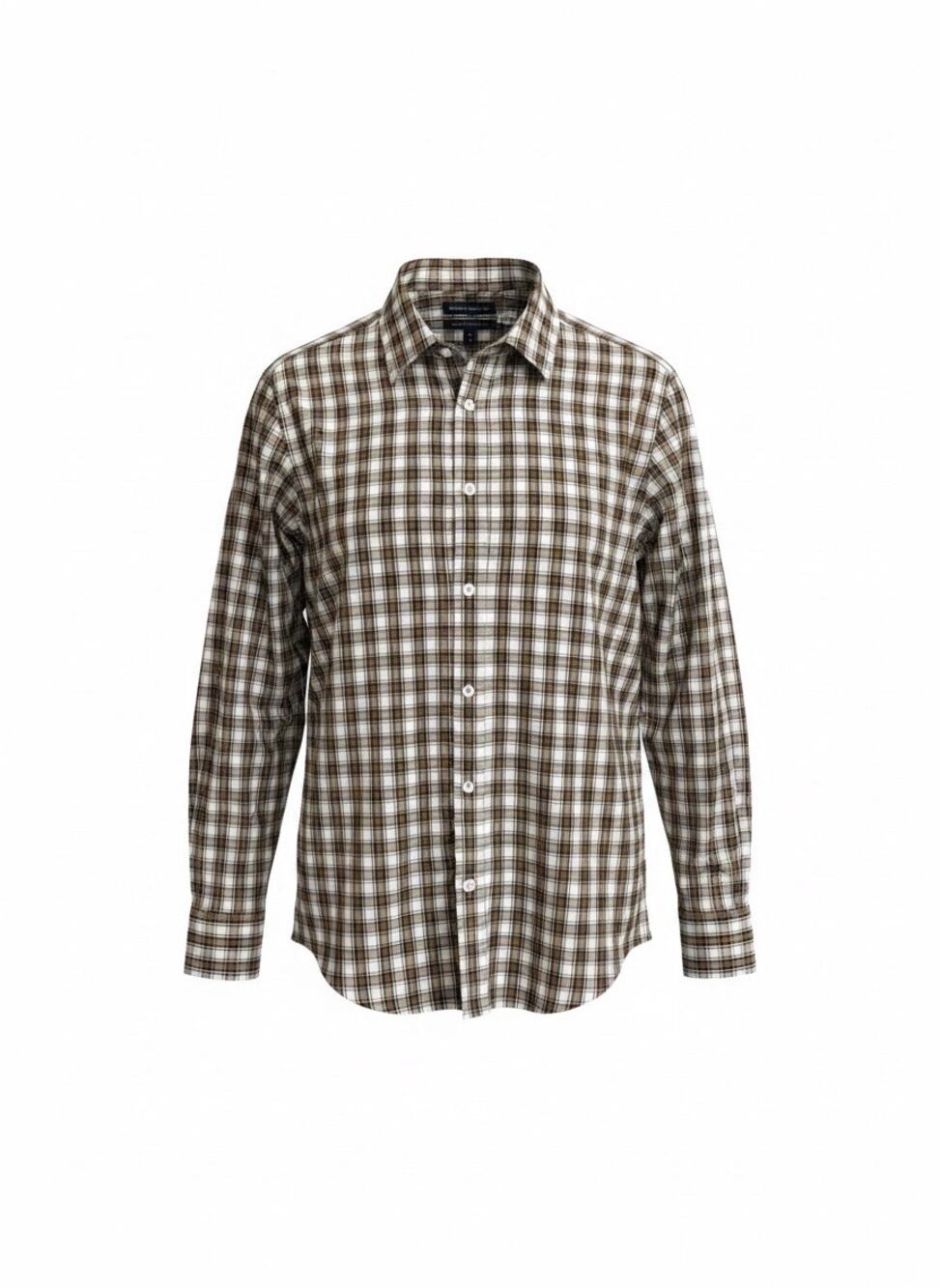 Banana Republic Men's XL Green Plaid Seersucker Untucked Standard Fit ButtonDown